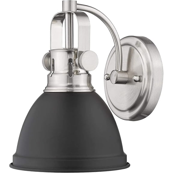 Emliviar 1-Light Bathroom Vanity Wall Mount Light Sconce, Black Finish with Metal Shade, 4053H