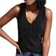 thumbnail image 1 of Gibobby Camisa con botones Camiseta sin mangas con cuello en V Camiseta Camiseta interior de mujer Blusa casual de mujer(Negro,M), 1 of 5