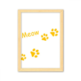 thumbnail image 1 of CAT Meow animal huella amarilla arte Paw Print Cuadro de madera decorativa marco de casa A4, 1 of 3