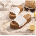 thumbnail image 2 of Women’s Platform Wedge Slide Sandals Cushioned Open Toe Slip On with Studded Strap, 2 of 5