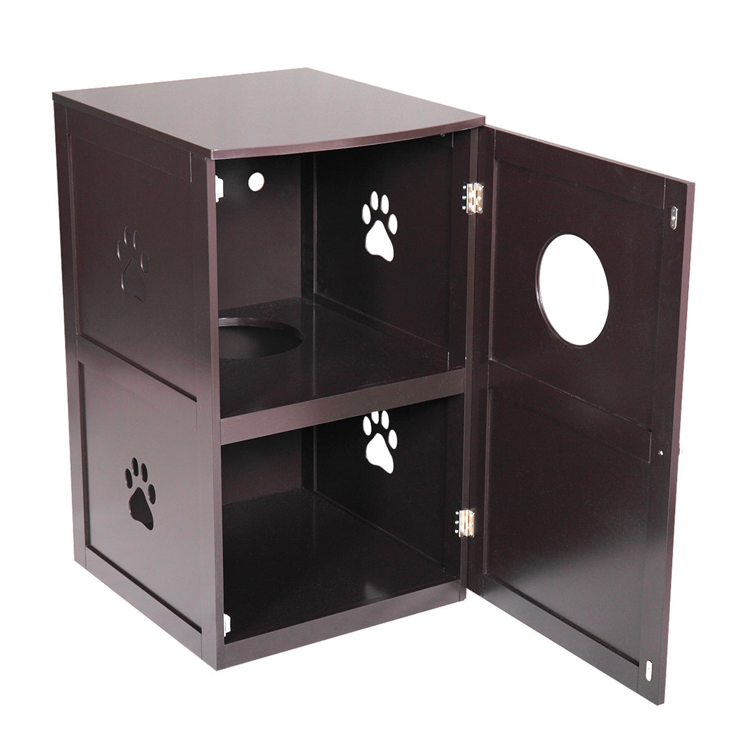 Pefilos 41" Enclosed Litter Box Enclosure Furniture Hidden Cabinet,Cat Washroom, Cat House Feeding Station Kitten Kitty, Brown Pefilos 41" Enclosed Litter Box Enclosure Furniture Hidden Cabinet,Cat Washroom, Cat House Feeding Station Kitten Kitty, Brown