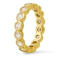 thumbnail image 2 of 14k Gold Over Silver Bezel-set Cubic Zirconia CZ Eternity Band Ring, 2 of 2