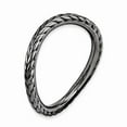 thumbnail image 3 of 925 Sterling Silver Stackable Black-plated Wave Ring Eternity Band Size 6, 3 of 6