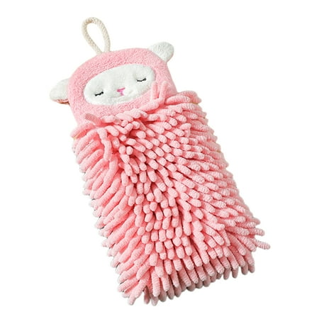 

ruhuadgb Hand Towel Absorbent Quick Drying Chenille Cartoon Hanging Bath Towel Kitchen Accessories