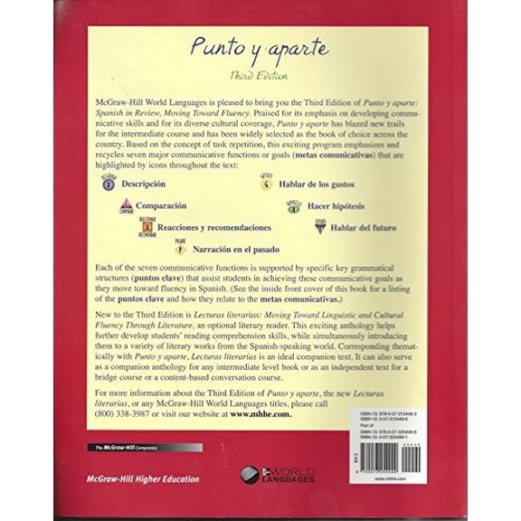 Pre-Owned Punto y aparte: Spanish in Review, Moving Toward Fluency (Paperback) 0073254991 9780073254999