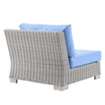 thumbnail image 4 of Modway Conway Outdoor Patio Wicker Rattan Right-Arm Chair in Light Gray Light Blue, 4 of 8