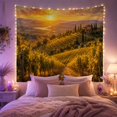 thumbnail image 2 of Tuscan Vineyard Sunset Landscape with Cypress Trees and Villa, Romantic Vintage for Nature Lovers, Pastoral Wall Art Decor, Anniversary Gift, Tapestry Wall Hanging for Bedroom and Living Room, 2 of 6