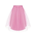 thumbnail image 4 of Sinleey Kids Girls Sparkly Irregular Hem Tulle Skirt Rhinestone Flower Decor Tutu Skirt for Pageant Prom Party Pink 8, 4 of 5