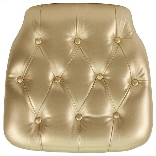 Bowery Hill Coussin de Chaise Chiavari en Vinyle Capitonné Doré