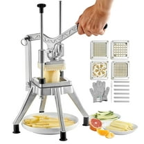 Commercial Vegetable Fruit Chopper, 4 Blades (1/4"3/8"1/2") and 6-Wedge Slicer with Tray, Heavy Duty Dicer Cutter