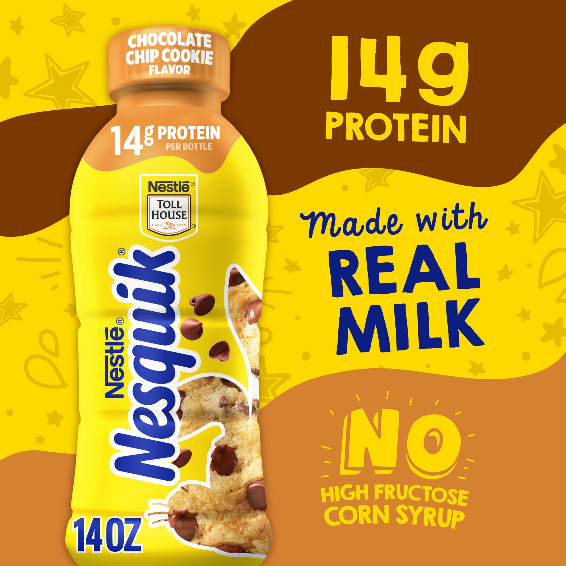 Nesquik Toll House Chocolate Chip Cookie favored Milk, Ready to Drink Low-fat Milk 14 fl oz