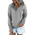 thumbnail image 3 of Women's Spring and Autumn Fashion Long sleeved Loose casual V-neck Button Hooded Drawstring Pocket Sweater Newway CPDD, 3 of 4