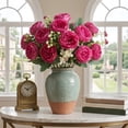thumbnail image 5 of Artificial Peony Bouquet, Realistic Faux Peony Rose Flowers Full Bloom Arrangement Long Lasting Floral Decor, Wedding Centerpiece Vase Display Home Decoration for Bridal Shower Party Living Room, 5 of 6