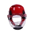 thumbnail image 3 of Casco de karate, casco de taekwondo suave con protector facial, protector profesional rojo XL, 3 of 8