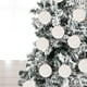 thumbnail image 4 of Adornos de bola de Navidad de terciopelo Paquete de 12 | Grandes decoraciones de árbol de vacaciones flocadas a prueba de roturas de 2.36" | Acabado mate Rojo Burdeos Tan Blanco Tierra | Elegante, 4 of 7