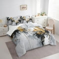 thumbnail image 4 of Manfei Adult Chic Watercolor 7-Piece Twin Bedding Sets, Gold Oil Printing Artwork Bedding Comforter Set, Modern Fashion Abstract Reversible Sheet Sets, Breathable Home Decor, 4 of 8
