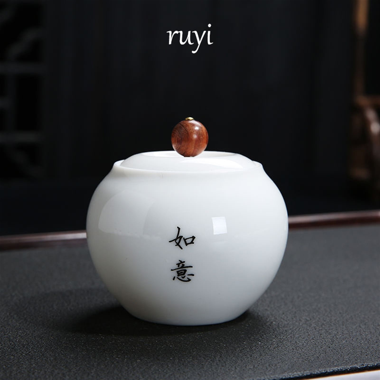 Pet Urn Suet Jade White Porcelain Ceramic Cremation Jar Mini Trumpet Sealed Jar Storage Jar Souvenir Jade Like Porcelain