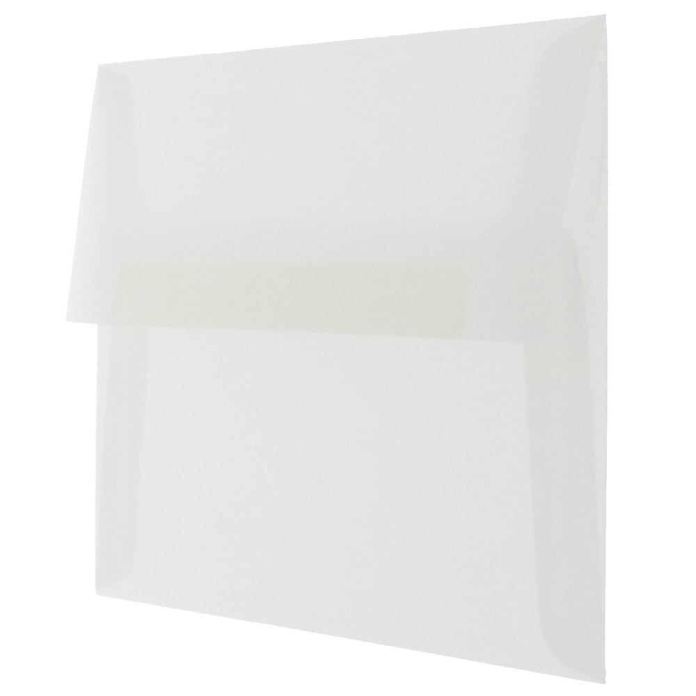 JAM Paper 4Bar A1 Translucent Envelopes, 3 5/8 x 5 1/8, Clear, 50 per Pack