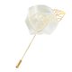 thumbnail image 1 of Uxcell 1-Pack Insignias de Flor para Hombres, Pin de Rosa Hoja Dorada para Novios en Bodas/Bailes/Fiestas [Blanco Crema], 1 of 7