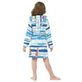 thumbnail image 7 of FORMRS Niños Bathrobe Unisex Hooded Robe Soft Plush Pajamas Sleepwear, Size 4-6T, Yellow Sailboats, 7 of 7