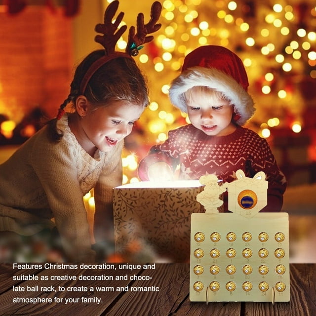 kurtrusly Cadre Réutilisable pour Chocolat de Noël Calendrier des Fêtes 25 Jours Décoration Rustique Ferme Type 2