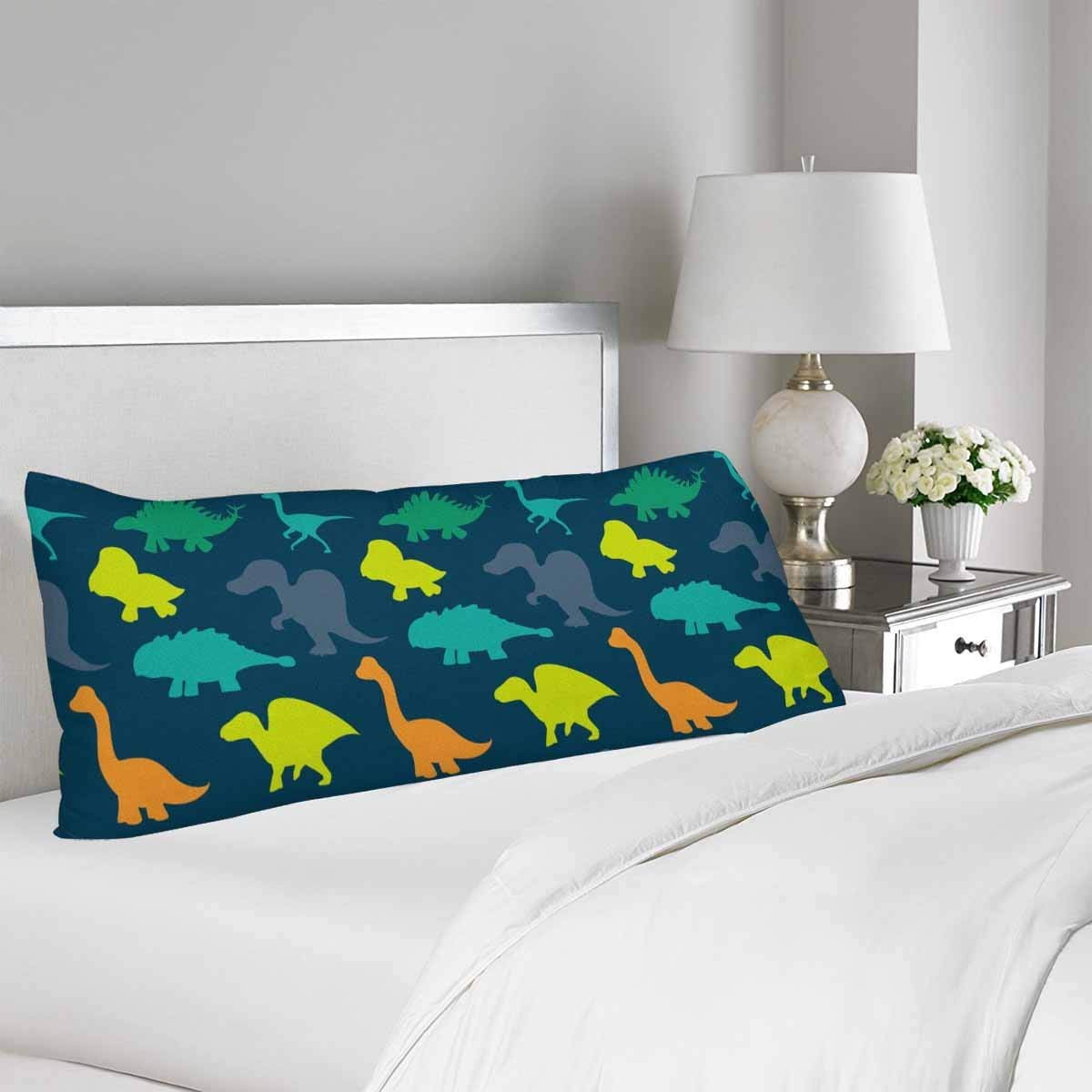 GCKG Cute Cartoon Dinosaurs Body Pillow Covers Pillowcase 20x60 inches