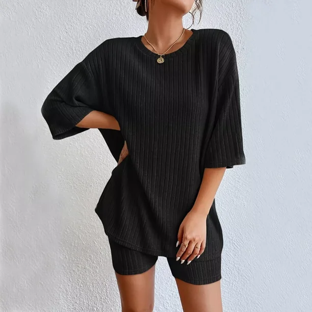 Conjunto Short Leggins Y Top 2 Pieza Mujer Casual Dama Salir