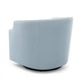 thumbnail image 5 of Bowery Hill Transitional Wooden Swivel Barrel Chair in Sky Blue, 5 of 8