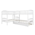thumbnail image 2 of Cfowner Twin Over Twin Bunk Beds with Trundle, L-Shaped Loft Bed with Guard for Teens Bedroom, 2 of 5