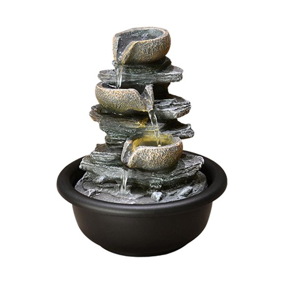 Mini fuente de mesa de cascada con luz perfecl