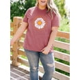 thumbnail image 4 of XCHQRTI Daisy T Shirts Women Plus Size Graphic Tshirts Casual Short Sleeve Oversized Tee, 4 of 7