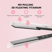 Goolioo Hair Straightener, 1 Inch Ionic Flat Iron Hair Straightener and Curler 2 in 1, Pink