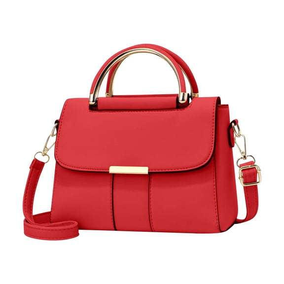 Modstep Womens Mini Crossbody Purse Small Top Handle Shoulder Tote Bags Leather Shopping Handbags with Adjustable Strap Red