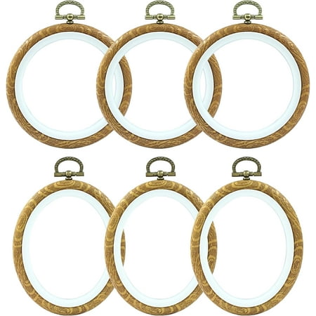6 Pieces 4 Inch Embroidery Hoops Imitated Wood Cross Stitch Hoop Ring Oval & Round Embroidery Hoop Frame for Ornaments Art Craft Sewing 6 Pieces 4 Inch Embroidery Hoops Imitated Wood Cross Stitch Hoop Ring Oval & Round Embroidery Hoop Frame for Ornaments Art Craft Sewing