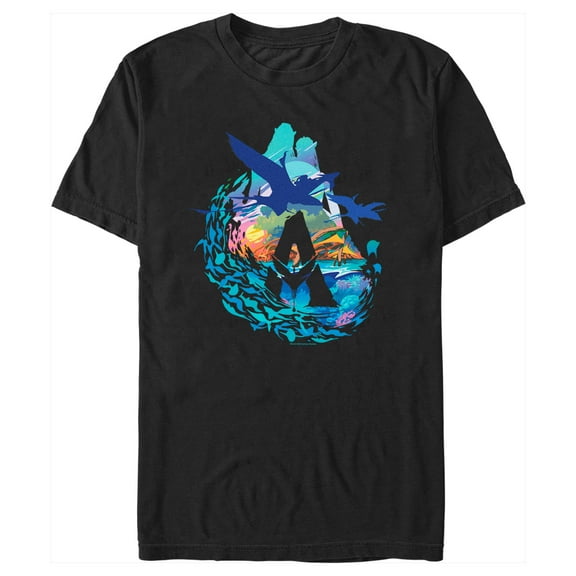 Men's Avatar: The Way of Water Great Leonopteryx Silhouette Scenic Logo  Graphic Tee Black 3X Large