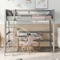 thumbnail image 4 of Aukfa Twin Loft Bed, Wood Bed Frame for Dorm Teens College, Modern - Gray, 4 of 8