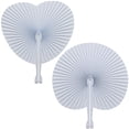 thumbnail image 1 of Abanicos plegables Cosweet White redondos/en forma de corazón (paquete de 50), 1 of 7
