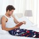 thumbnail image 5 of Balery Red White Blue Fireworks 1 Pantalones de pijama para hombre, pijama ultraligero, pantalón de descanso-Medium, 5 of 6