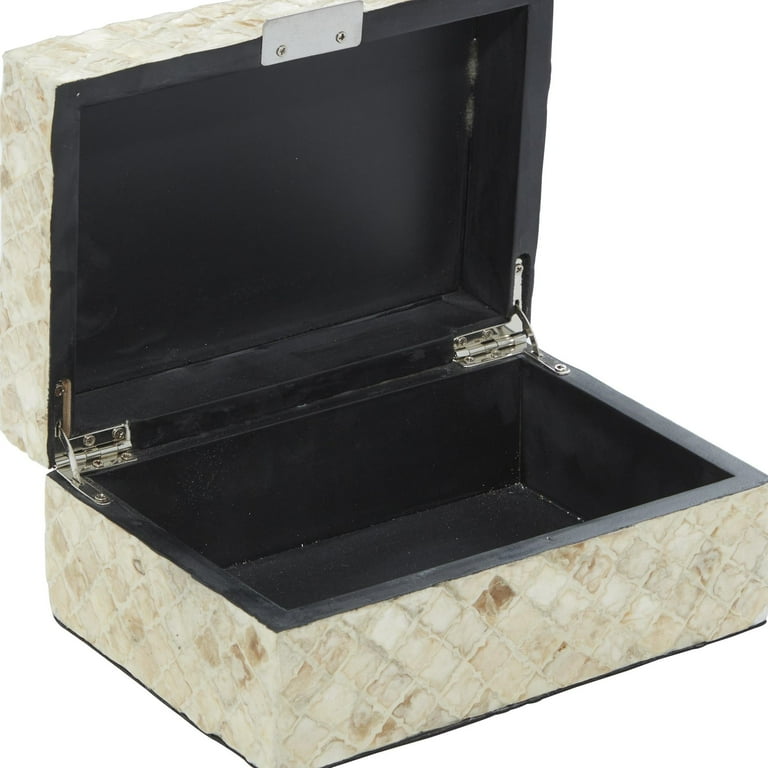 DecMode Handmade Cream Mother of Pearl Shell Decorative Box