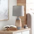 thumbnail image 4 of Simple Designs LT1117-GRY Ceramic Oblong Table Lamp, Light Wood & Gray, 4 of 6