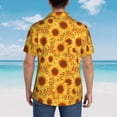 thumbnail image 4 of Honeii Vintage Leopard Print Sunflower Print Men’s Hawaiian Shirt,Classic Button-Down Short Sleeve Shirt, for Beach, Vacation, and Outdoor Activities,Medium, 4 of 7