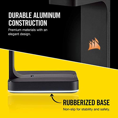 corsair gaming st100 rgb premium headset stand with 7.1 surround sound