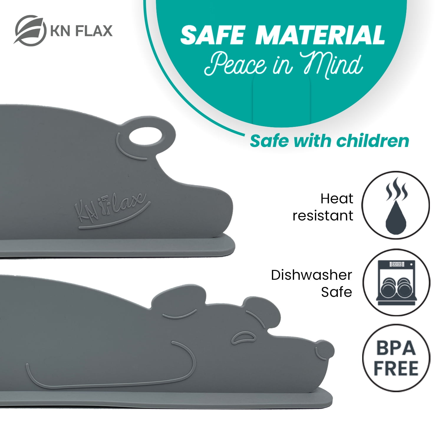 KN FLAX Sink Splash Guard - Silicone Anti-Splash Water Protector for Kitchen Bathroom & Island Sinks - Strong Attached Sucker Suction Cup Base - Premium Faucet Basin Accessories - Baffle Board