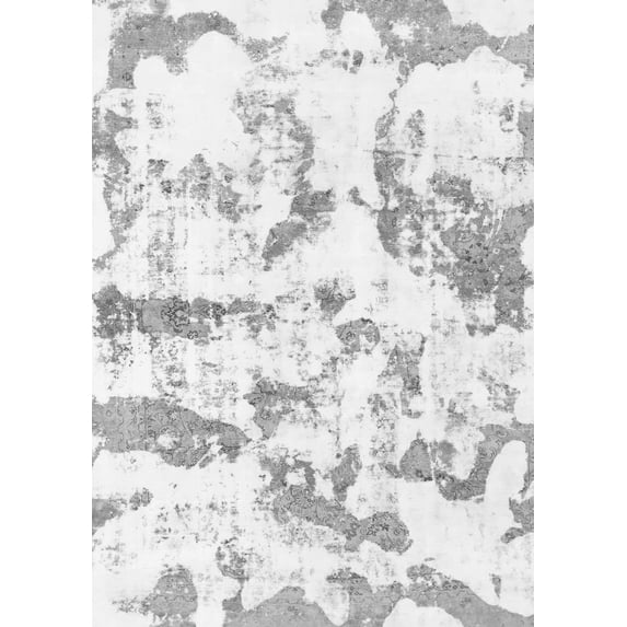 Ahgly Company Indoor Rectangle Abstract Gray Modern Area Rugs, 5' x 7'