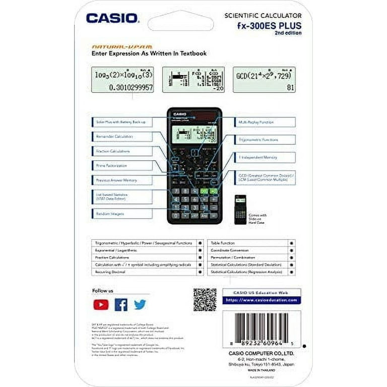 Calculatrice Casio scientifique fx-82ES PLUS2nd edition
