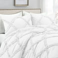 thumbnail image 1 of Dual Tone Diamond Ruffle Duvet Cover 3 Piece Set with Zipper Closure, 400 Thread Count & 100% Egyptian Cotton , Quilts Protector with Pillowcases - White & White Solid, Queen Size., 1 of 5