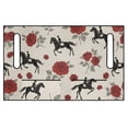 thumbnail image 2 of XYZCANDO Red Rose Equestrian Golf Cart Rear Seat Cover - 4 Storage Pockets Non-Slip Washable Terry Cloth Protector for 2 Passenger Golf Carts, 2 of 9