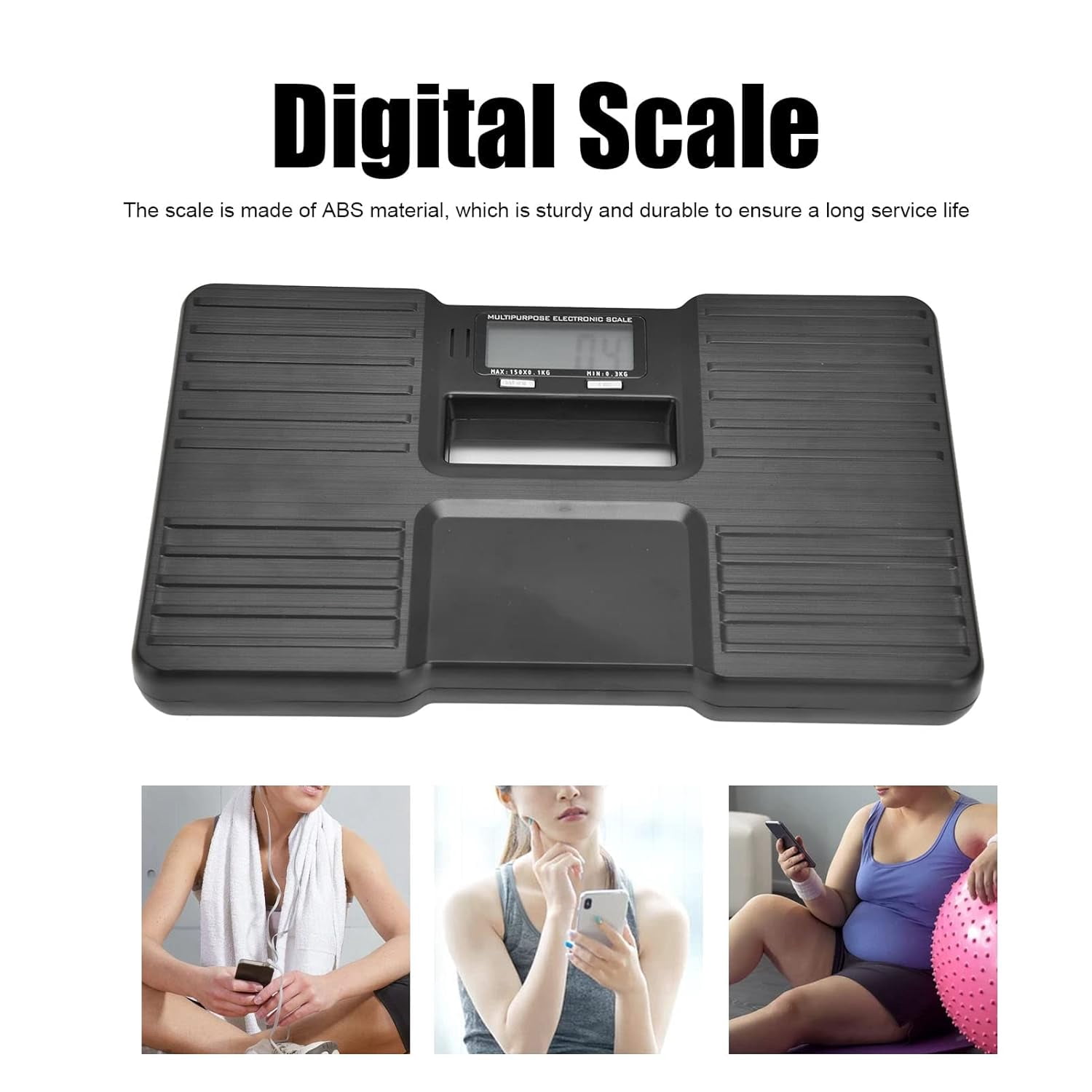 ABCISI Home Mini Digital Bathroom Weight Scale, Highly Accurate Body Weight Scale, Universal LCD Display Accurate Digital Scale for Families Men Women (Batteries Not Included)