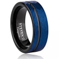 thumbnail image 1 of Look Martelé Bleu avec Anneau de Rainure Noir, 1 of 2