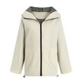 thumbnail image 6 of Women's Lightweight Hooded Rain Jacket Jacket Large Size Casual Windbreaker With Pockets, 6 of 7